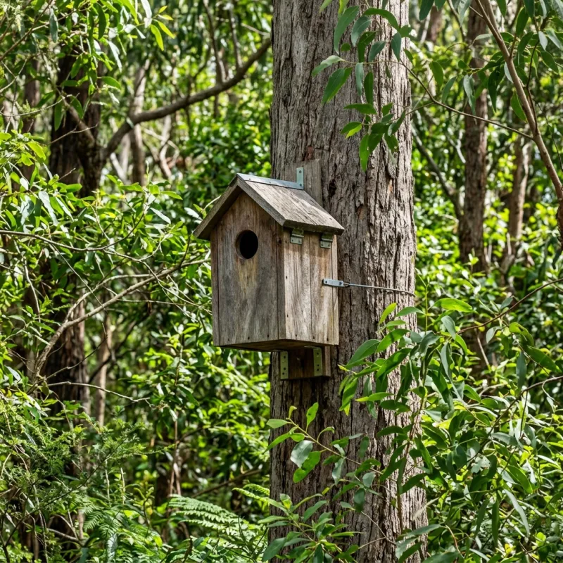Animal nesting box installed as a humane alternative to a Christmas Hills roof cavity