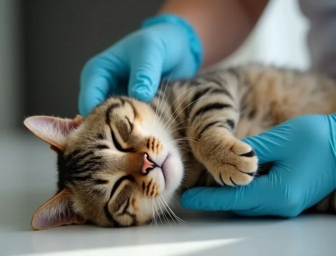Specialist carefully handling a deceased cat with dignity in Christmas Hills
